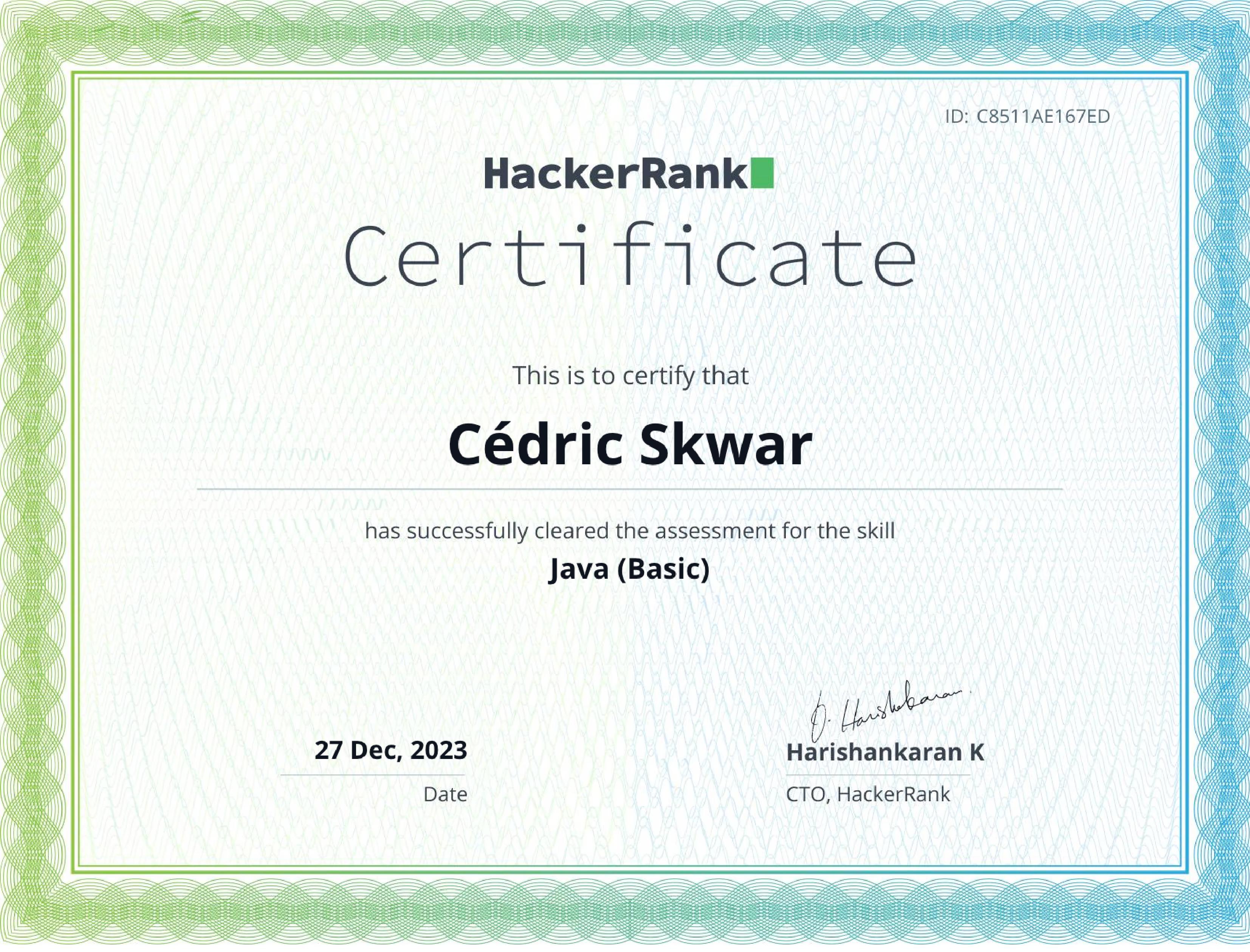 Hackerrank Java 7/8 Certificate